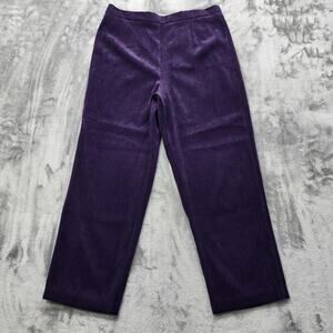 Vintage R&K Originals Pants Womens 12 Purple Sueded High Rise Straight Pull On